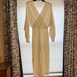 Elegant Cream Wrap Dress